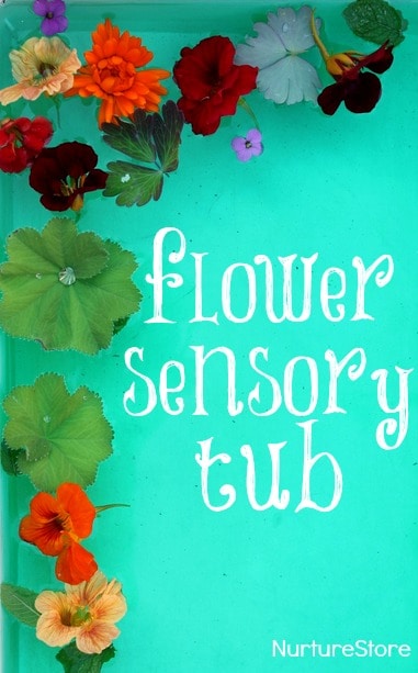 Love this flower sensory tub - so simple to make, and so pretty to play with.