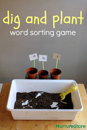 Fun garden-theme word sorting game - plus a bonus colour sorting idea!