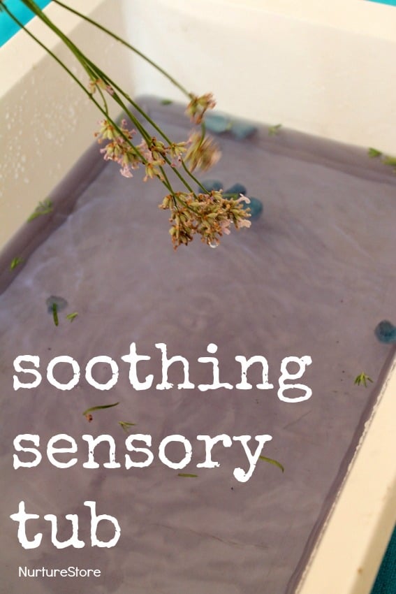 soothing sensory tub with lavender :: keeping kids cool, or for a bedtime routine