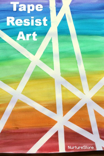 Tape Resist Paintings for Kids - The Artful Parent