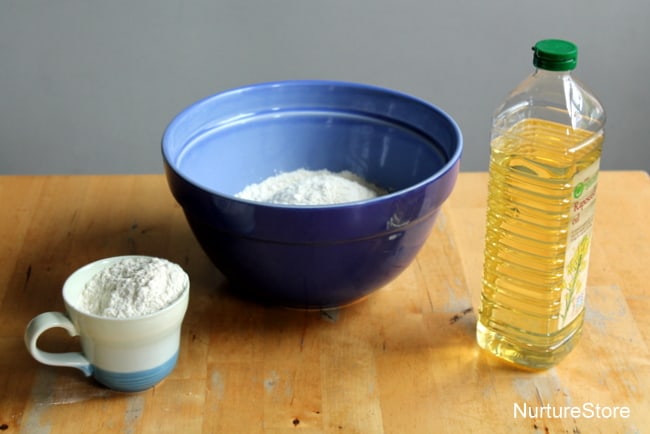 ingredients for homemade cloud dough