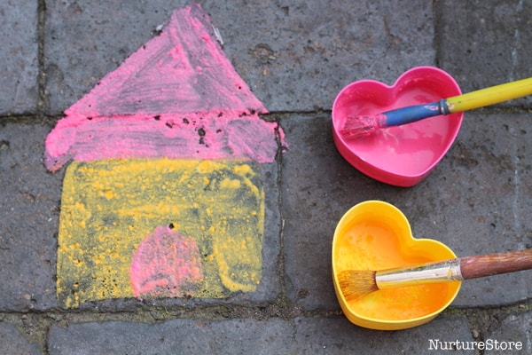 painting with chalk