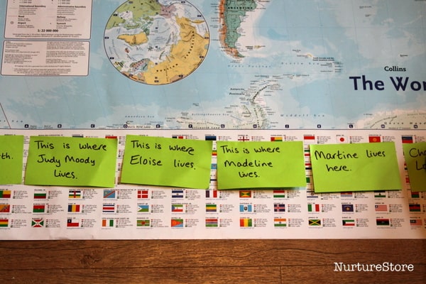 post-it notes map game