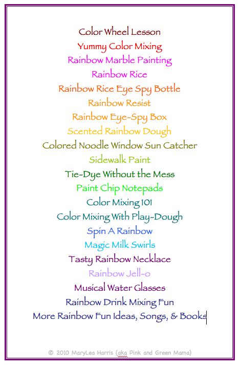 rainbow activities