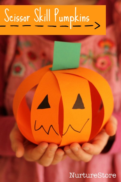 A cute and easy pumpkin craft that great for scissor skills.