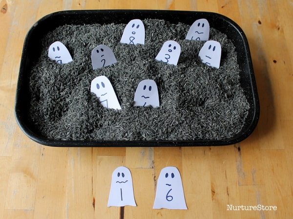 halloween math station ghosts addition