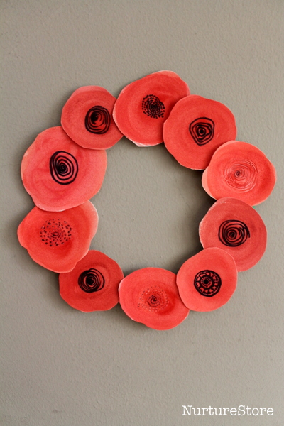 easy poppy wreath craft for kids