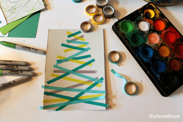 glitter Christmas tree craft