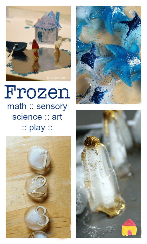 Frozen activities :: fun ideas for math, sensory play, art, science and construction inspired by Disney's Frozen