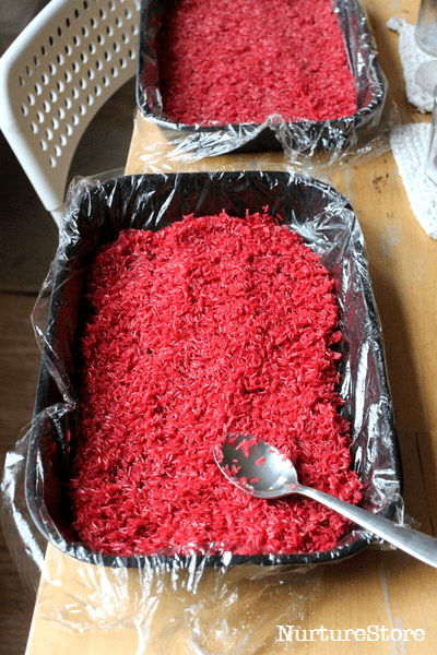 how to dye rice