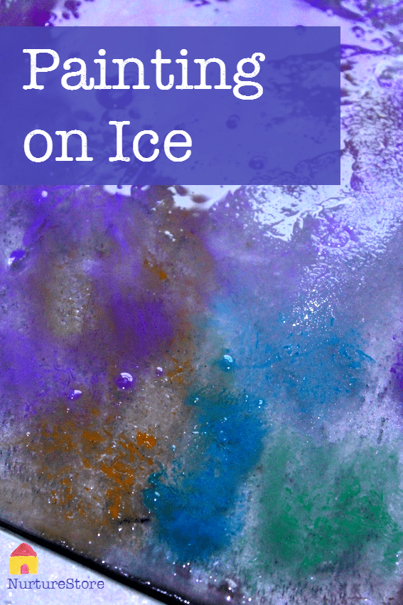 painting on ice - great winter art projects