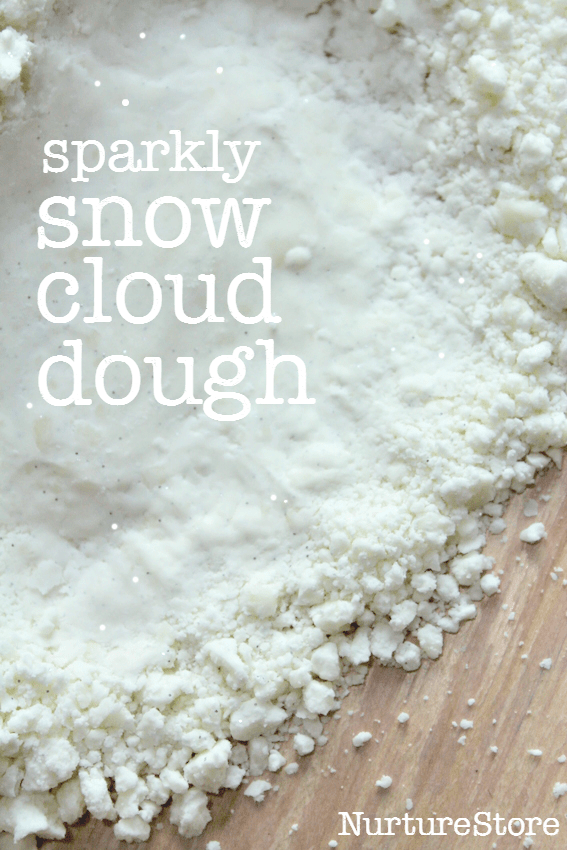 quick cloud dough recipe - great snow play dough for winter sensory play activities