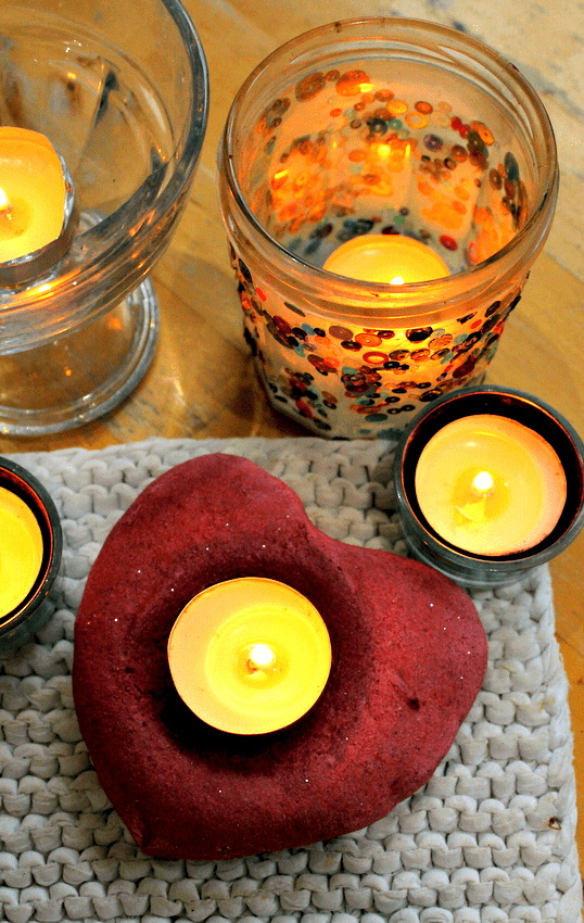 salt dough candle holder