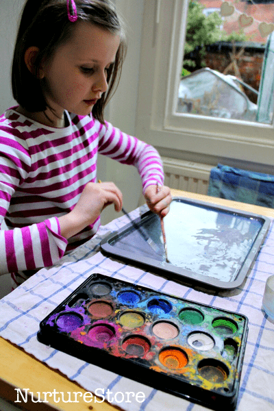 winter sensory play with ice