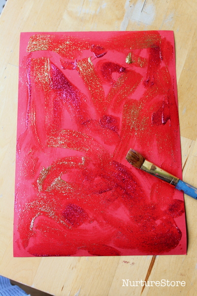 painting with glitter glue