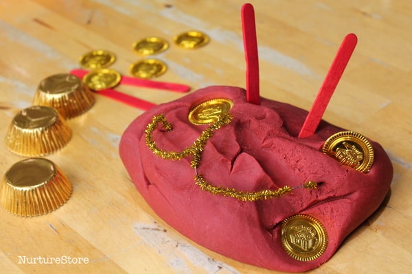 Chinese New Year sensory play with spice play dough - NurtureStore