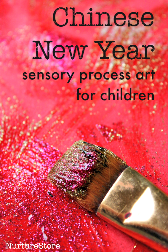 Explore colour and texture with this sensory process art Chinese New Year activity