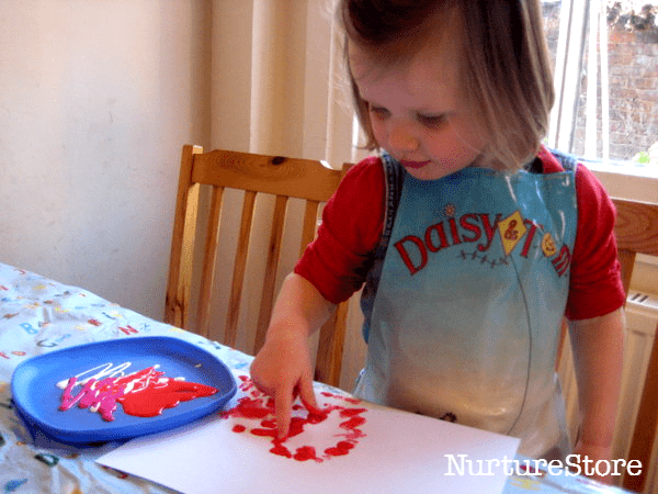 spring finger painting craft toddlers