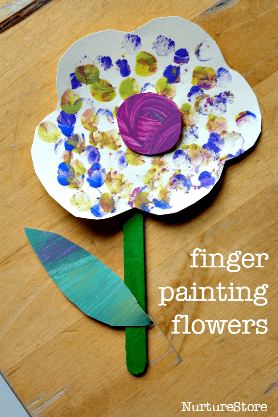 finger paint flowers