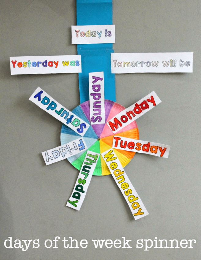 days of the week display