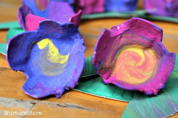 egg carton flowers spring craft