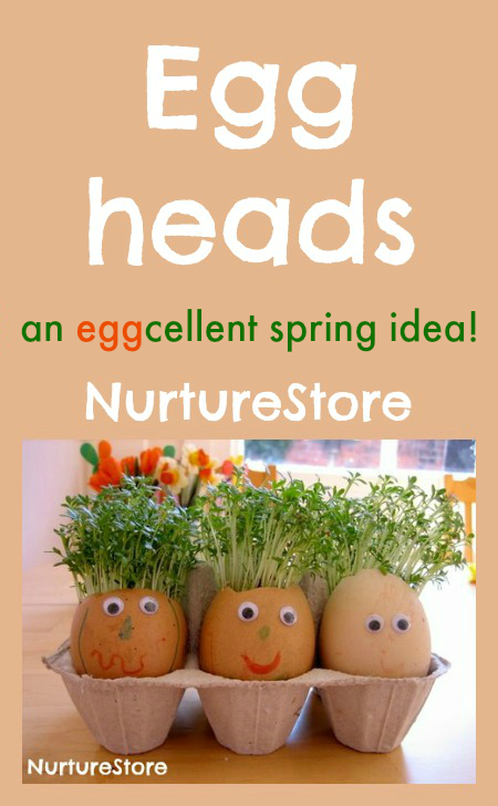 Such a fun spring craft for kids - grow eggheads!