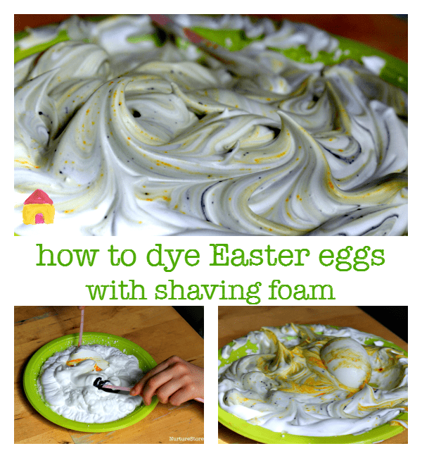 how to dye easter eggs with shaving foam