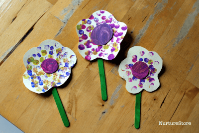 Finger Painting Flower Craft For Toddlers - Nurturestore