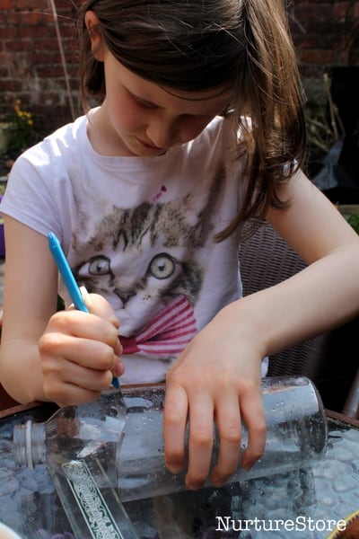 make a rain gauge from a plastic bottle