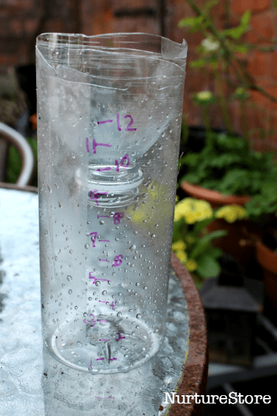 plastic bottle rain gauge experiment