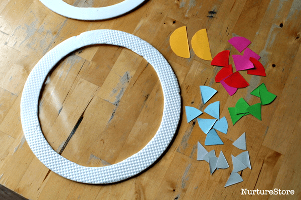 shape art using contact paper suncatchers