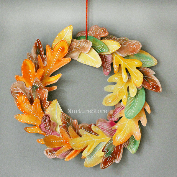easy fall wreath with leaves
