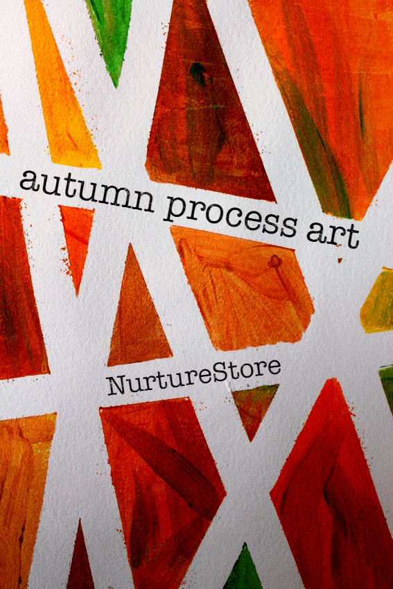 fall process art ideas using tape resist technique - gorgeous process art project for kids