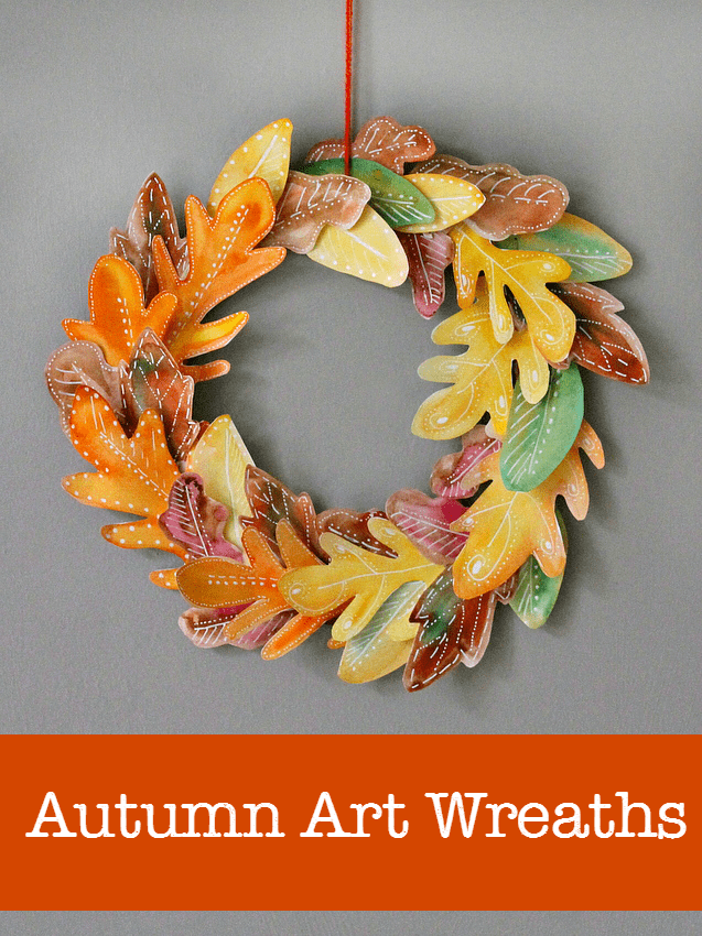 10 beautiful and easy homemade fall wreath crafts for kids :: diy autumn wreath :: leaf crafts for kids