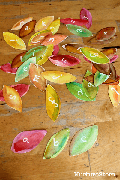 leaf theme alphabet sorting games