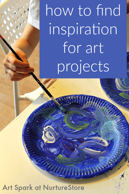 How to find inspiration for art projects - lots of great ideas including a free printable poster of a month of art prompts