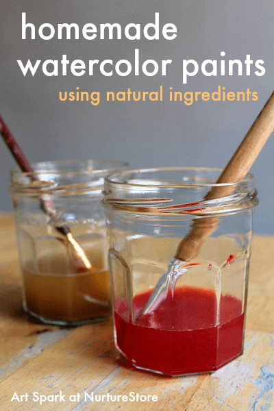 how to make homemade watercolor paints using natural ingredients :: process art projects for kids :: art lessons linked to famous artists