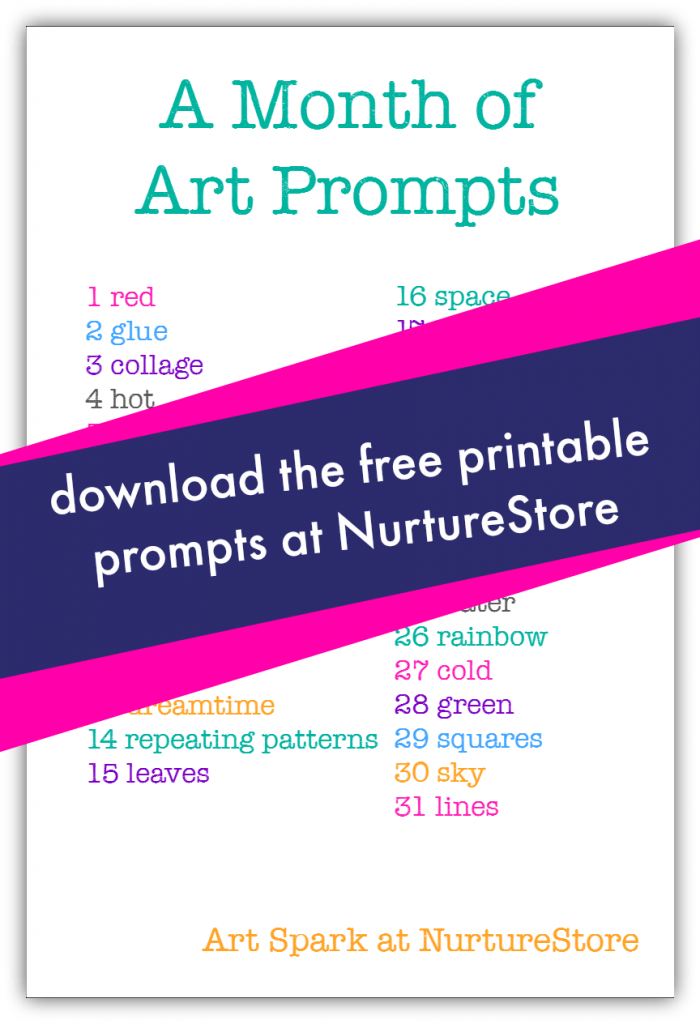 Free printable: a month of art prompts :: art challenge list :: sketchbook challenge ideas
