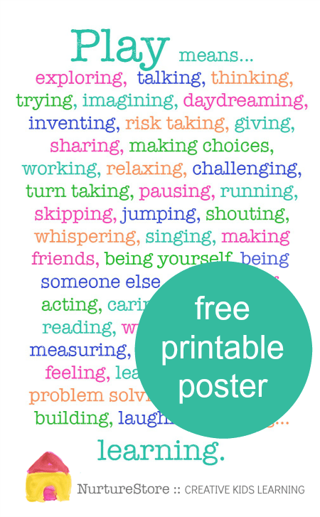 Why is play important? printable poster - NurtureStore