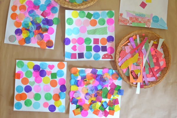 Easy shapes collage art and math activity - NurtureStore