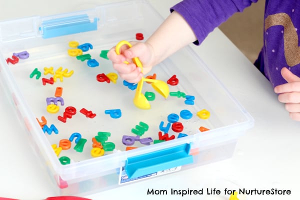 alphabet activity for preschool with water table