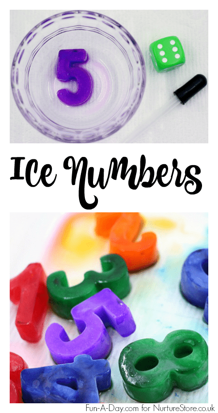 How to make icy numbers and five different ways to play number games. Great sensory math play ideas!