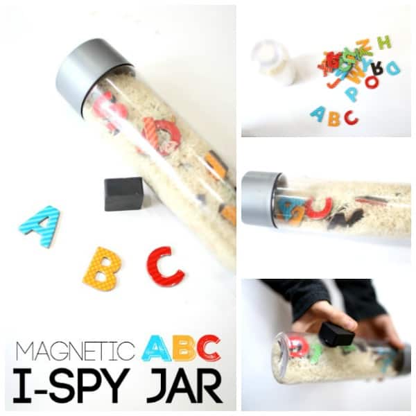 Magnetic Ispy Jar with the Alphabet