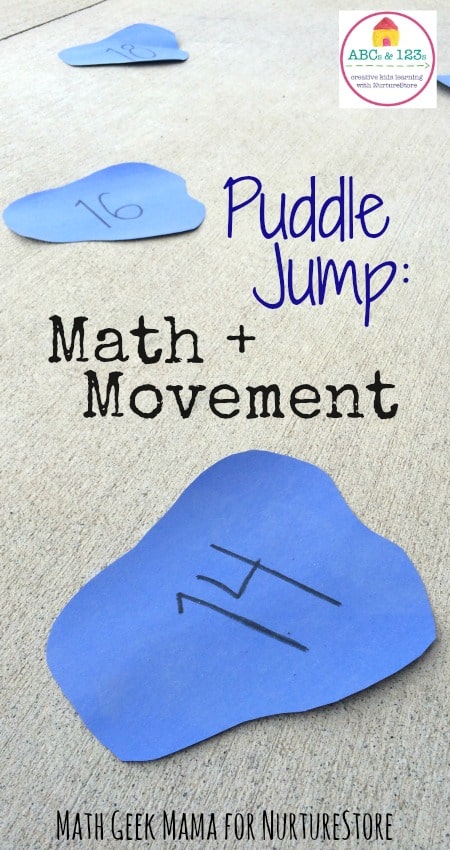 Puddle Jump Numbers Game - great active math game and fun activity for mental maths
