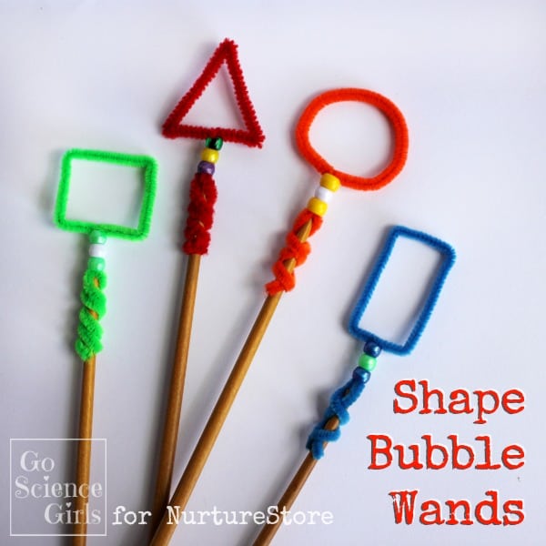 Shape Bubble Wands - playful outdoor learning for kids