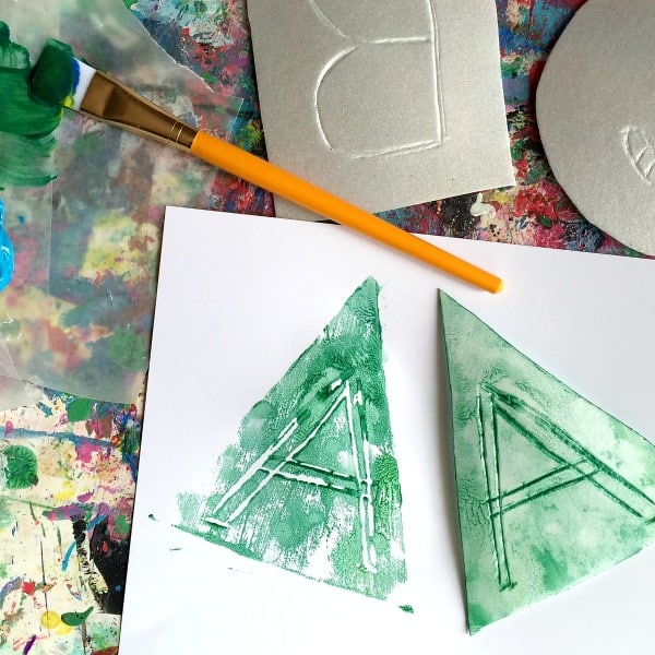 alphabet activity using paint to print letters