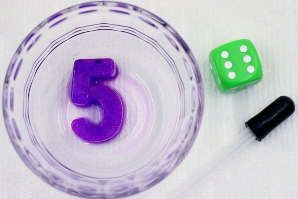 number recognition activity using ice and dice