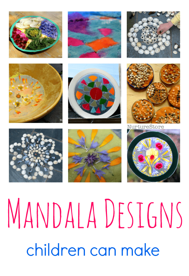 Easy mandala designs children can make - mandala crafts using lots of different materials - Vesak crafts - Buddha Day activities for kids