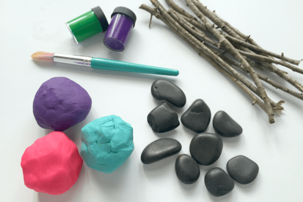 Materials for Playdough Flower Math Game for Kids