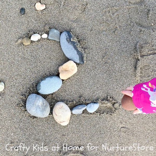 number recognition activity using pebbles